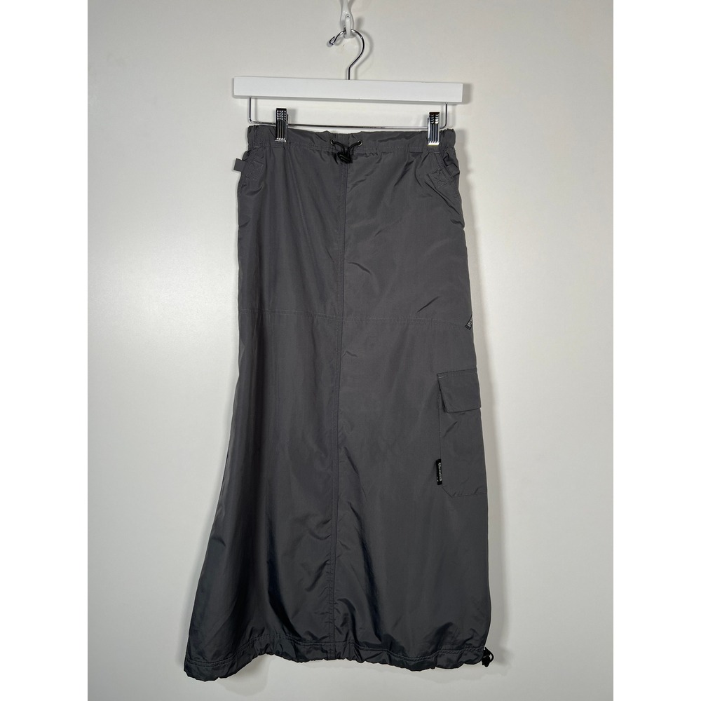 Gorpcore Fleece Lined Nylon Skirt Grey Cargo Maxi Skirt‎ Utility Y2K Small